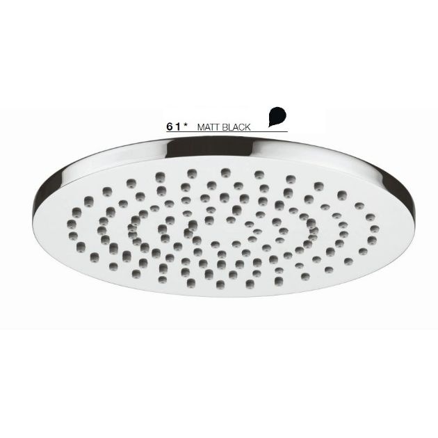 Εικόνα της Κεφαλή ντούς ENERGY Matt Black 200mm Ορειχαλκος 1jet/anticalk